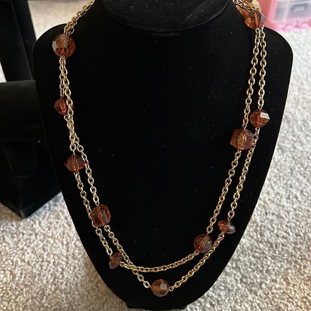 Gold and brown statement necklace
